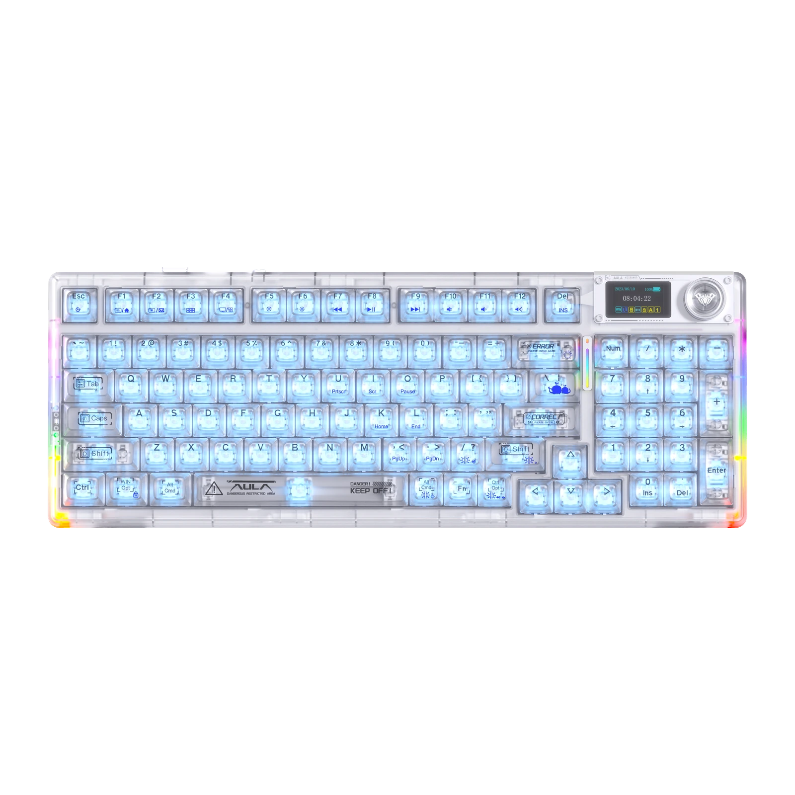 AULA F98 Pro V3 White Transparent — Crystal