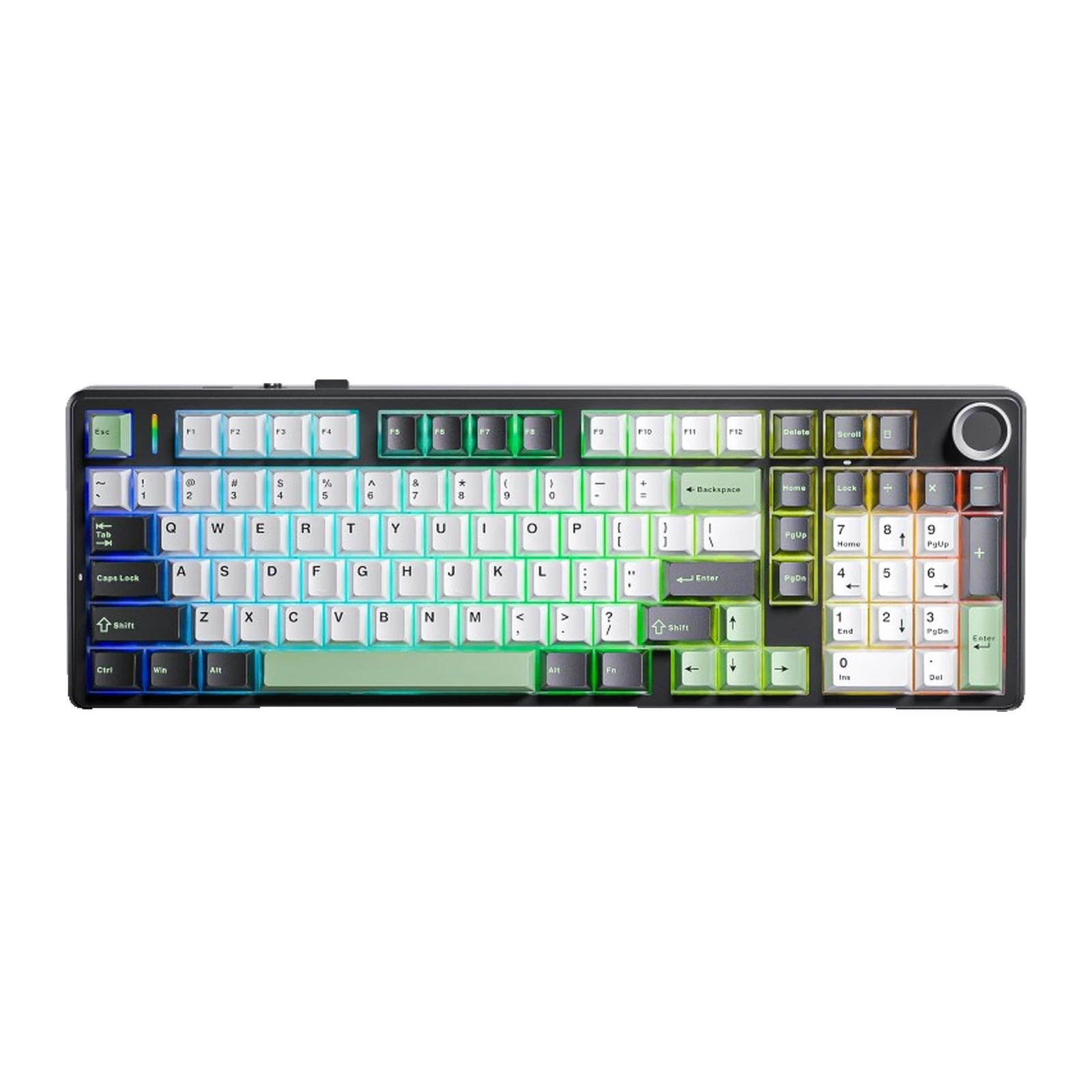 AULA F99 Pro, чёрный + белый + зелёный