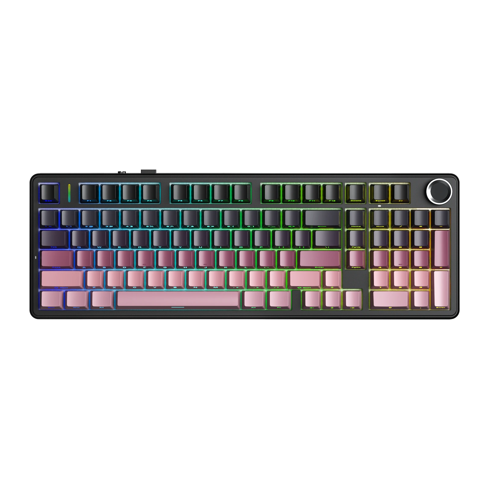 AULA F99 Pro, градиентный чёрно-розовый, боковая гравировка