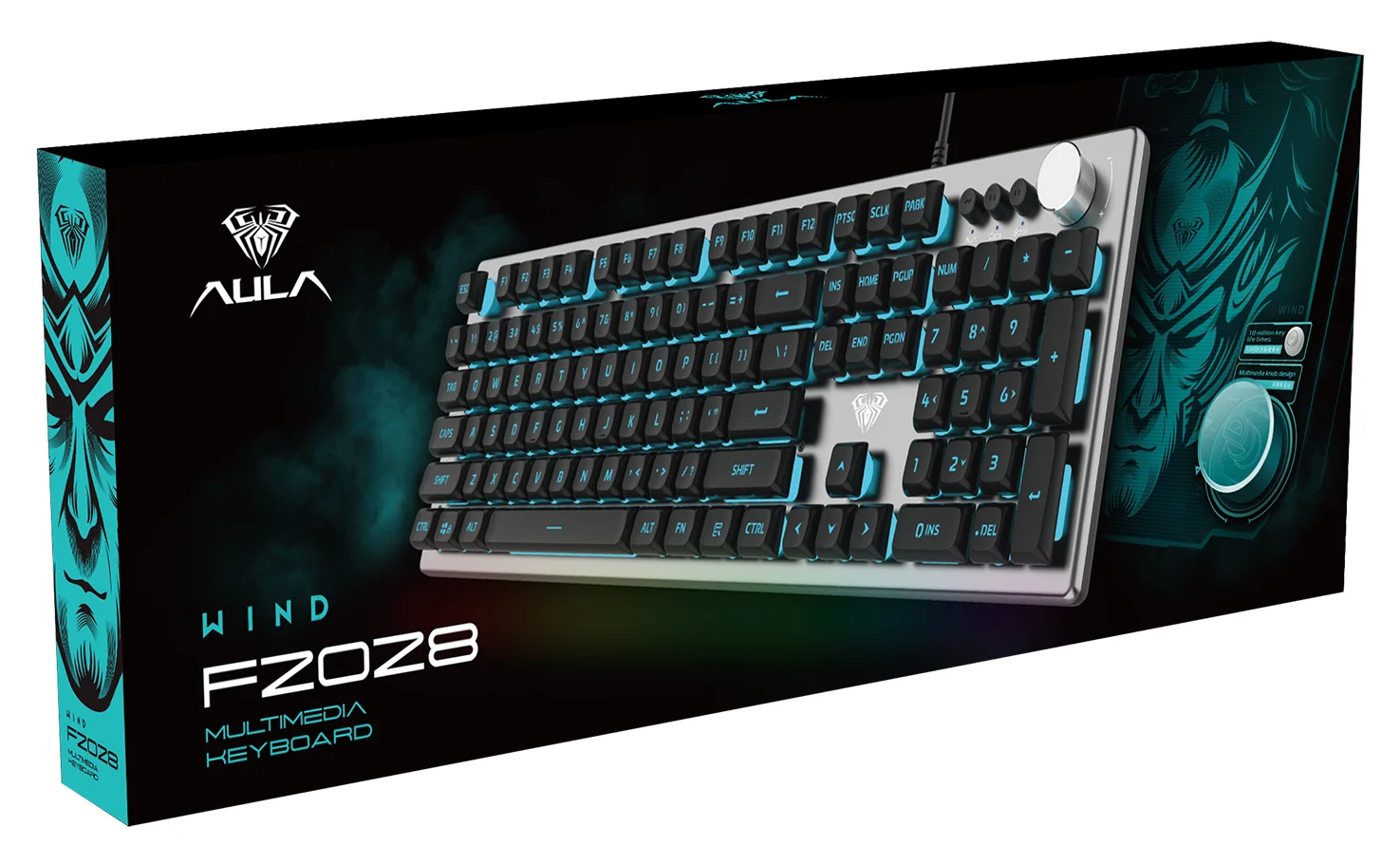 AULA WIND F2028 retail box with the keyboard artwork and the Multimedia Keyboard wording