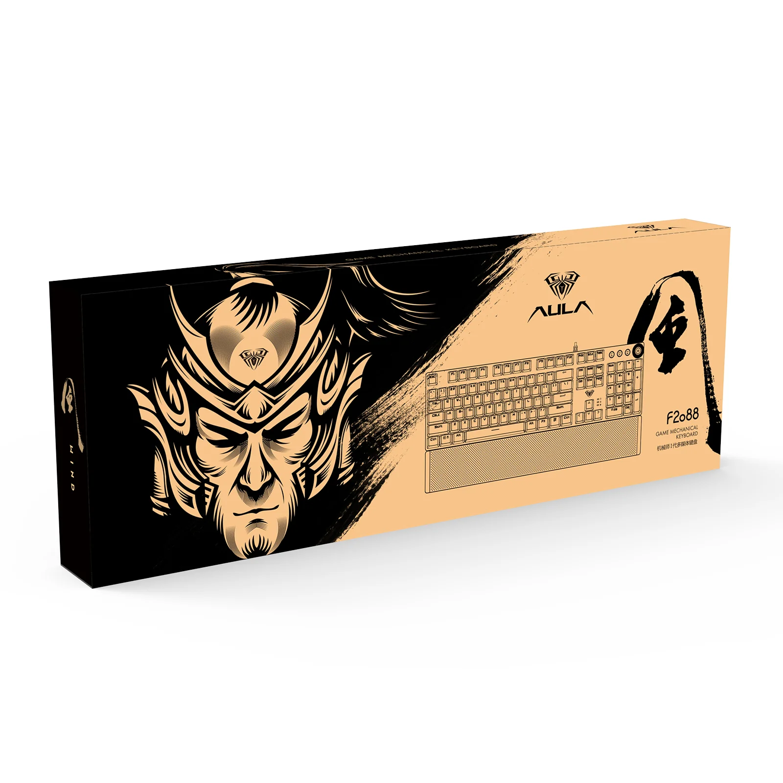 The AULA F2088 box with the brand artwork and a picture of the keyboard on the side