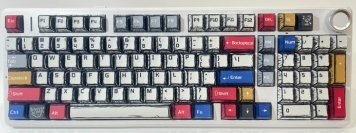 AULA F99 Pro с комикс-кейкапами в светлом корпусе
