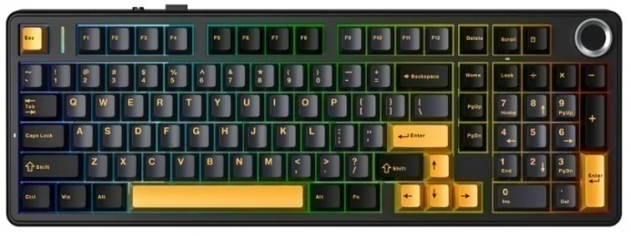 AULA F99 Pro в расцветке «Громовой чёрный» с оранжевыми акцентами