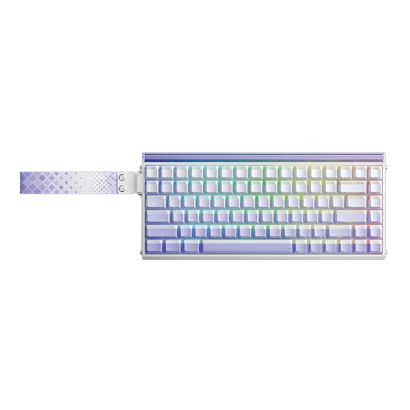 AULA HERO 84 HE в фиолетовом градиенте с боковой гравировкой кейкапов и RGB-подсветкой