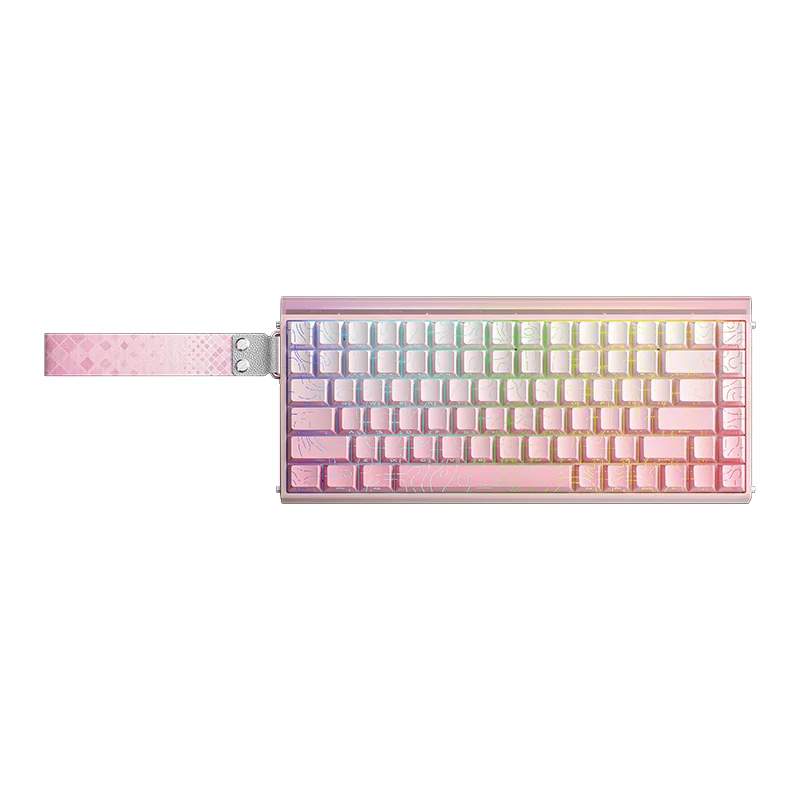 AULA HERO 84 HE в розовом градиенте с боковой гравировкой кейкапов и RGB-подсветкой