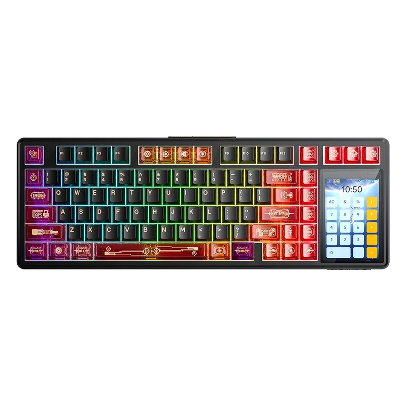 AULA L99 в расцветке Daybreak Red: чёрный корпус и прозрачные красные колпачки