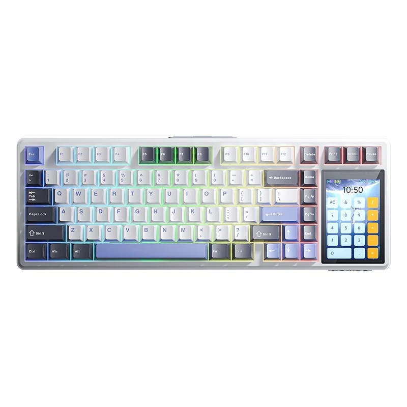 AULA L99 в расцветке Stellar Ocean Blue: белый корпус, голубые и синие клавиши