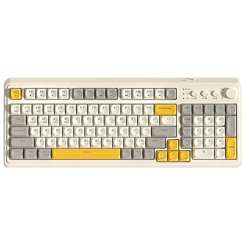 AULA S99 in the grey and yellow colourway, top view