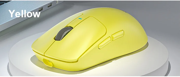 AULA SC680 в жёлтом корпусе на подставке, официальный снимок цвета Yellow