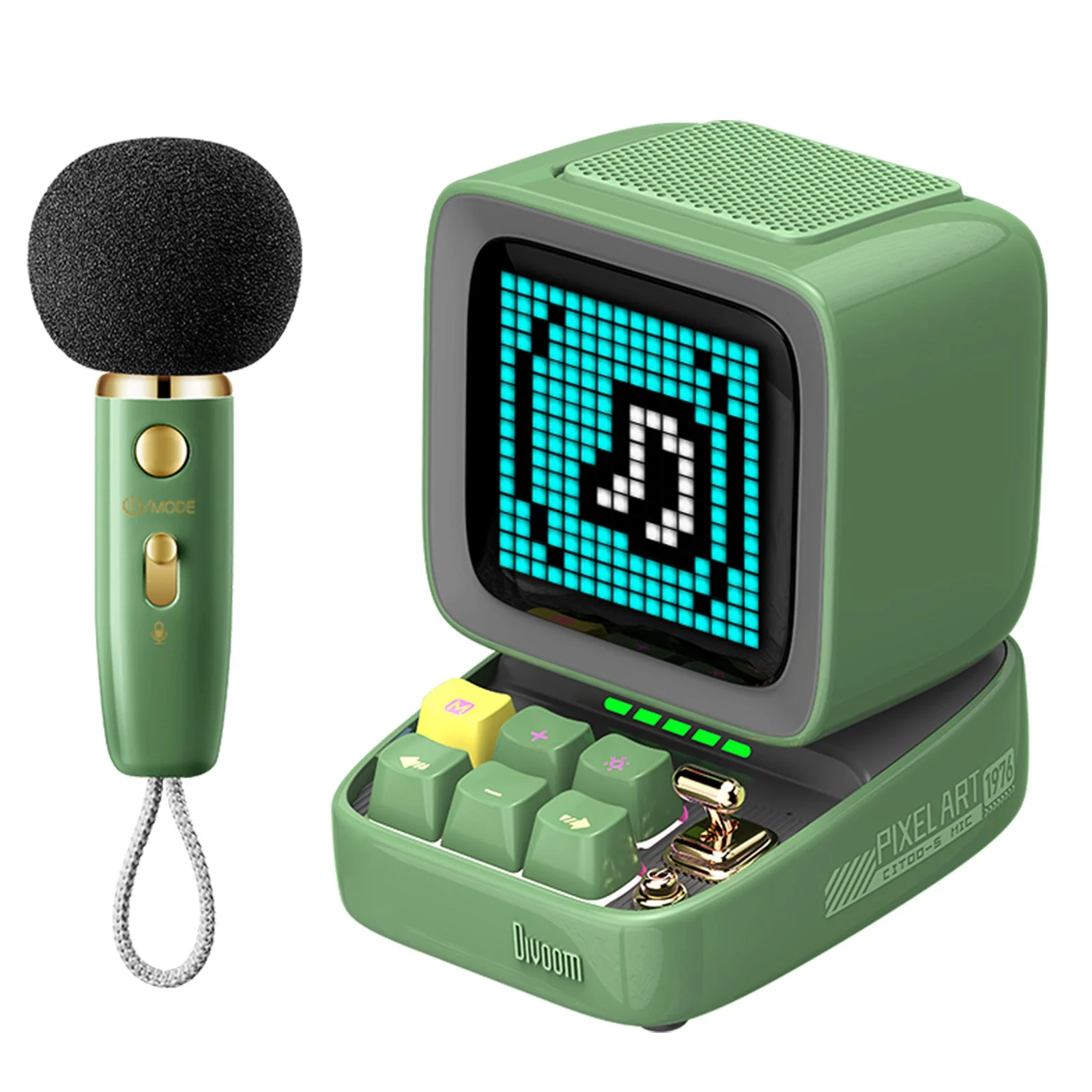 Divoom Ditoo 5-Mic зелёного цвета с микрофоном и RGB-клавишами
