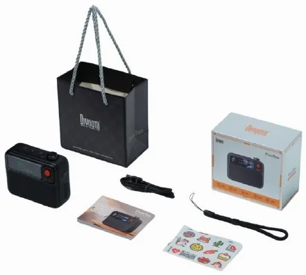 Divoom FlowToo package: speaker, retail box, cable, wrist strap and stickers
