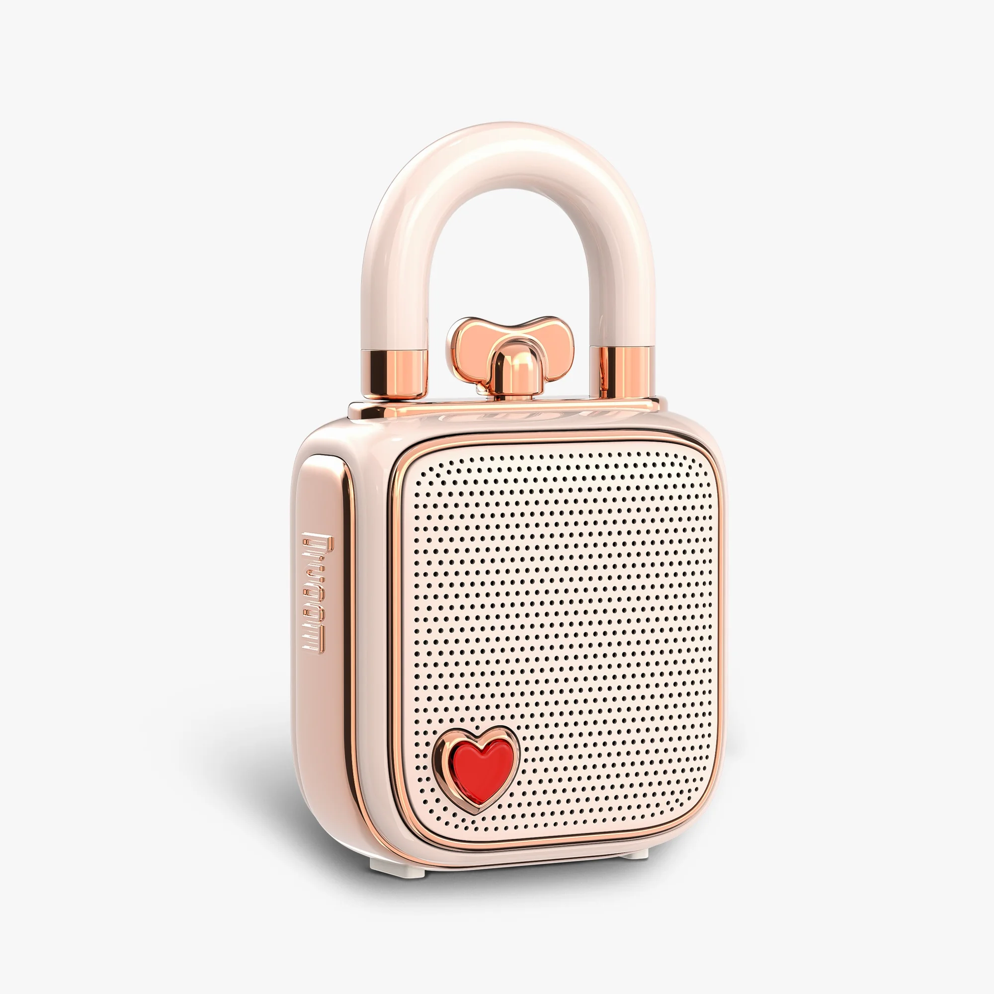Divoom LoveLock под углом: видна магнитная дужка и боковые кнопки управления