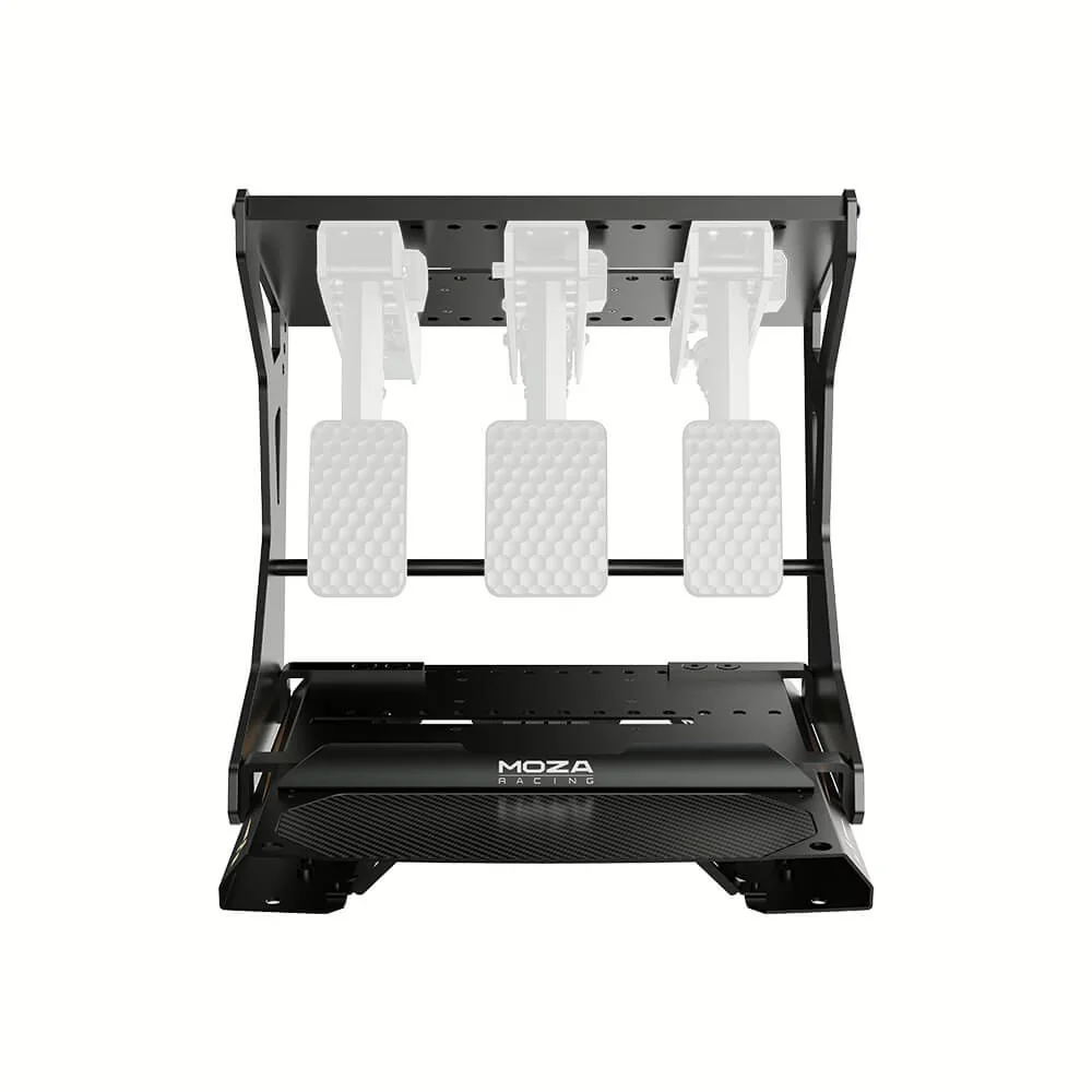 Рама MOZA CRP2 Inversion Kit спереди: алюминиевые стойки и верхняя планка крепления педалей