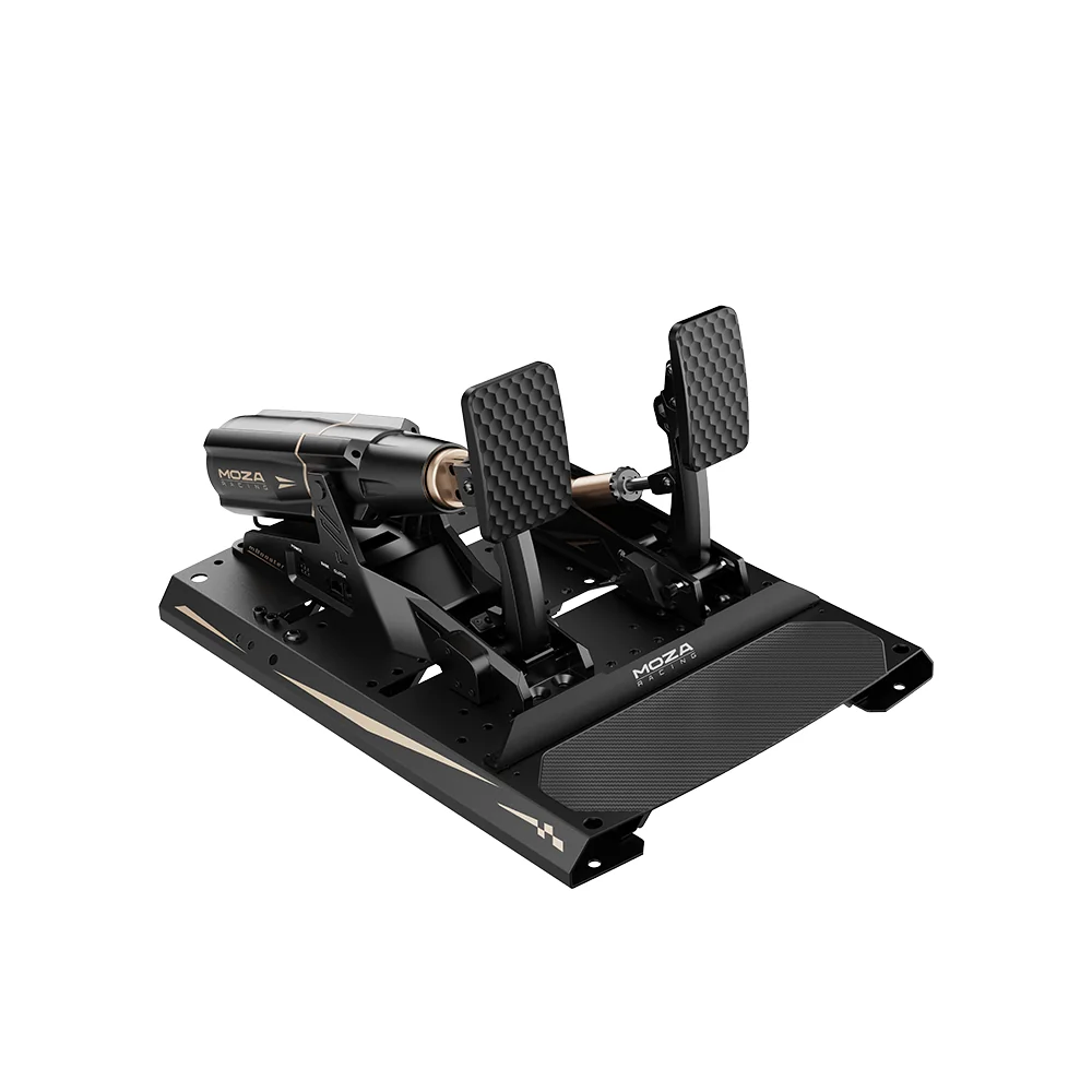 MOZA mBooster Active Pedal Set сбоку: цилиндр активной педали и площадка газа CRP2