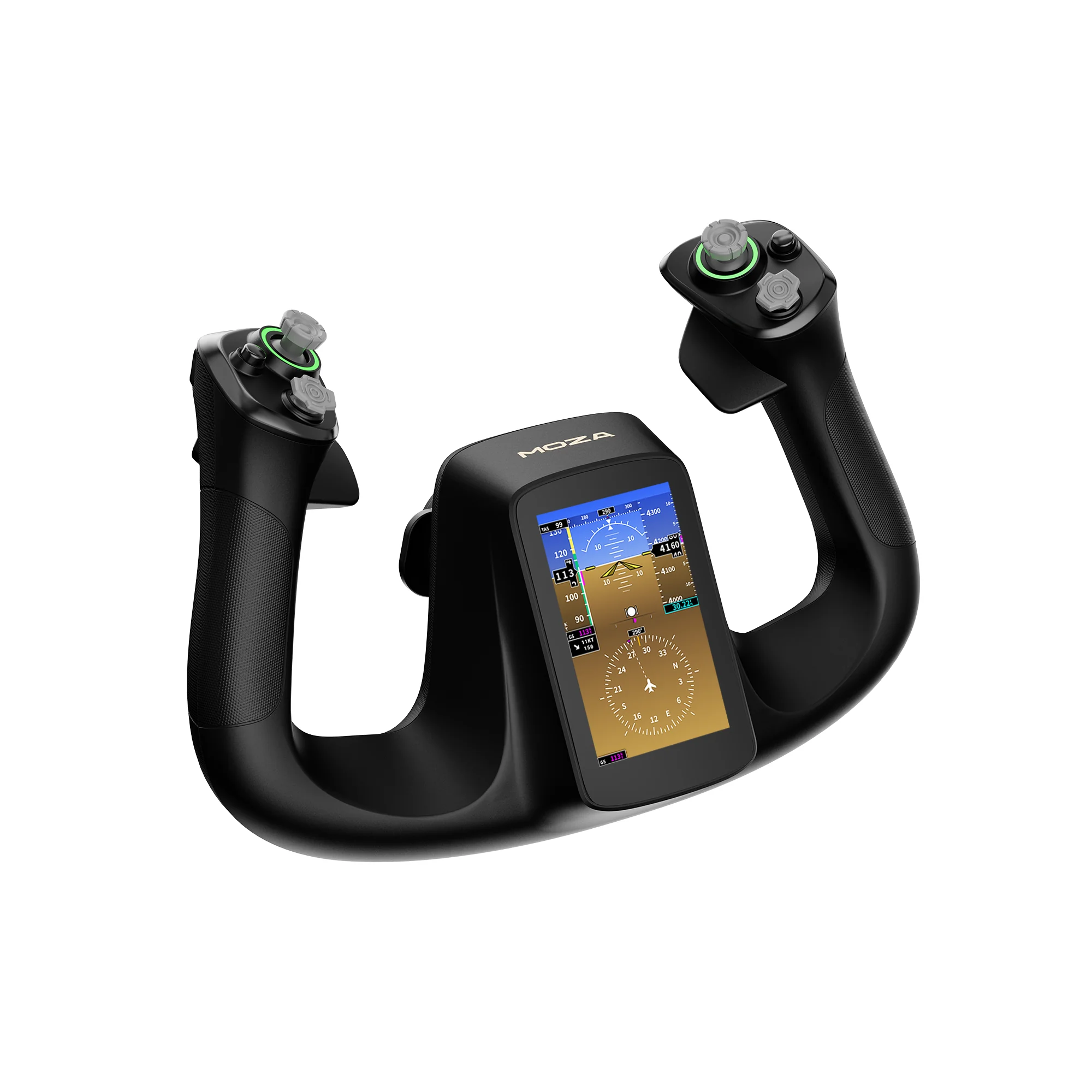 MOZA MFY Pro Yoke Handle в три четверти справа: рукоятки, хатки и стики крупным планом