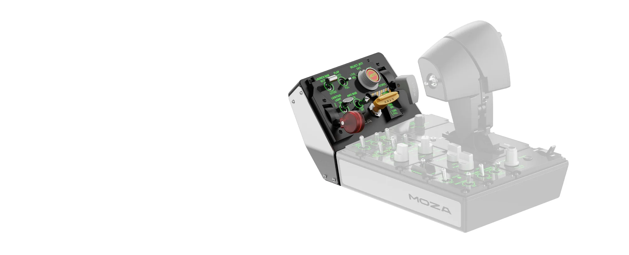 MOZA MTLP в связке с РУД MOZA MTP Throttle Panel, модульная стыковка