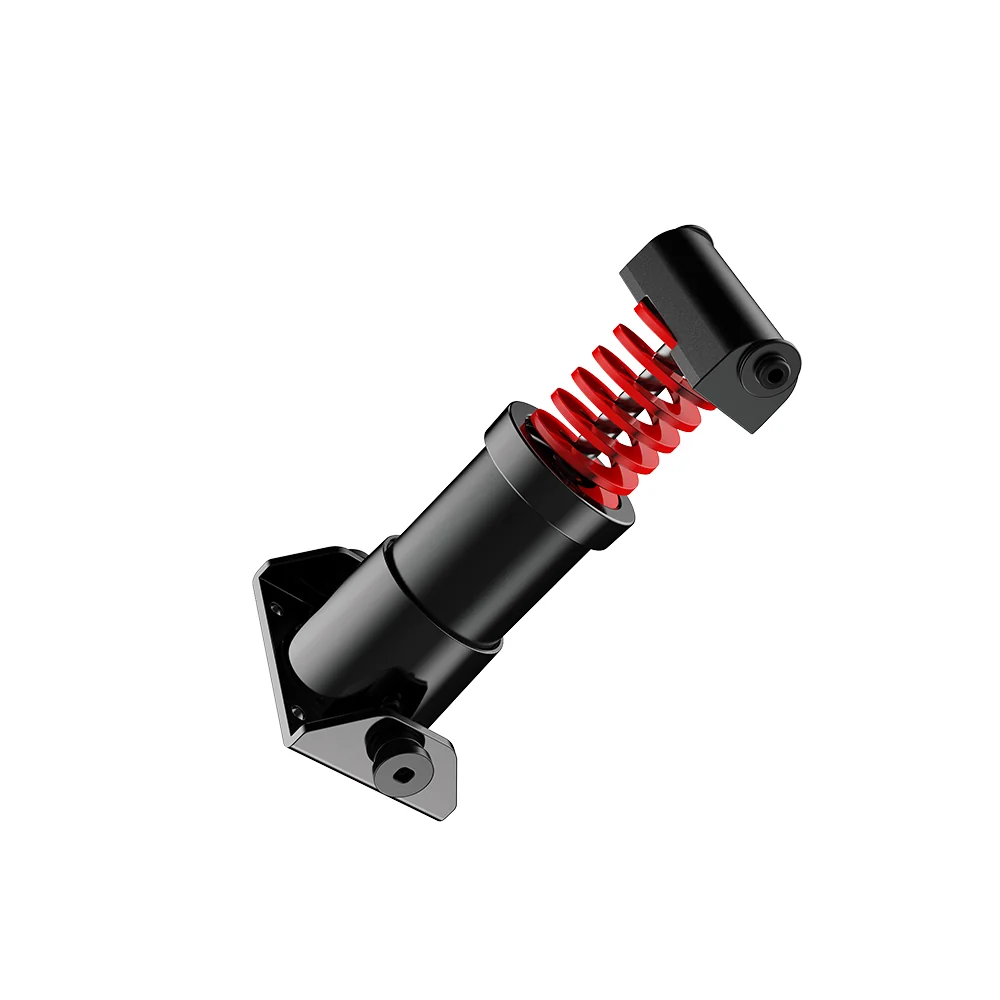 Собранный кит MOZA SR-P Lite Performance Kit под углом: пружина сжата между демпферным блоком и верхней опорой