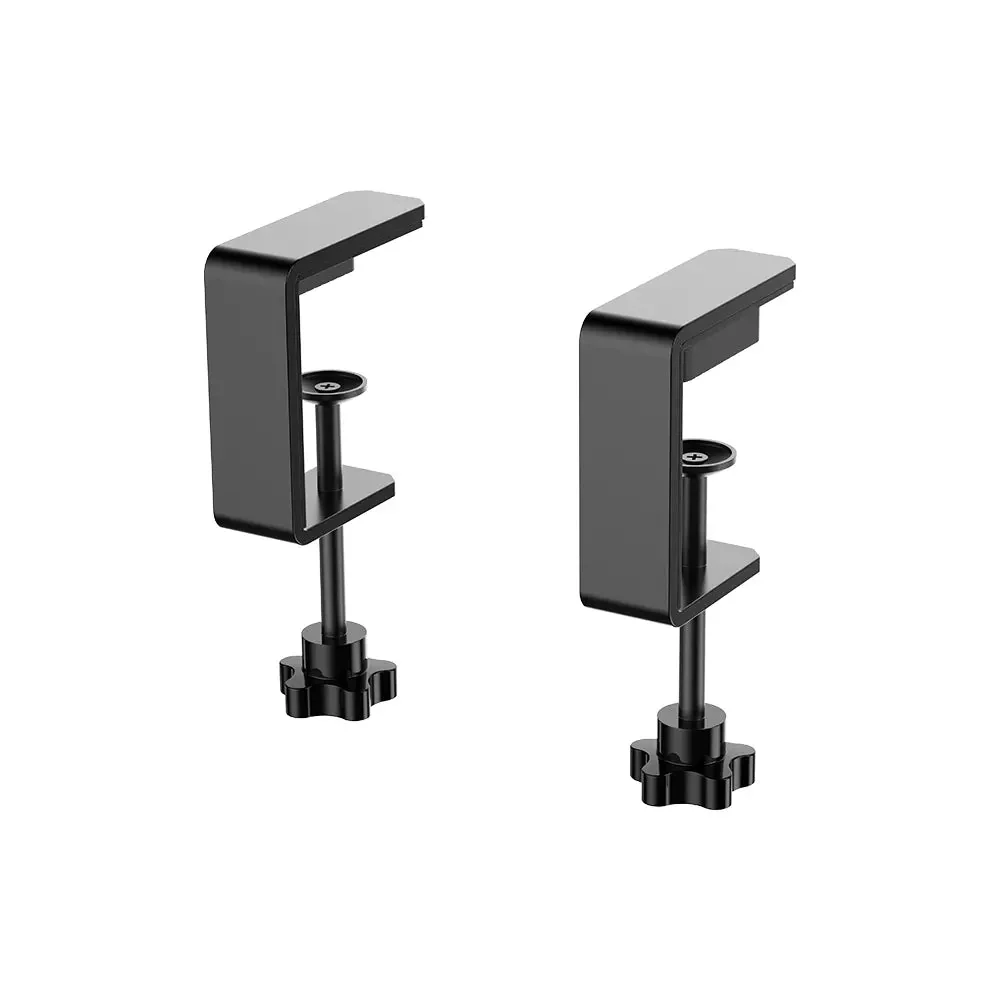 MOZA Table Clamp For Yoke: чёрные стальные струбцины с винтами-барашками на белом фоне