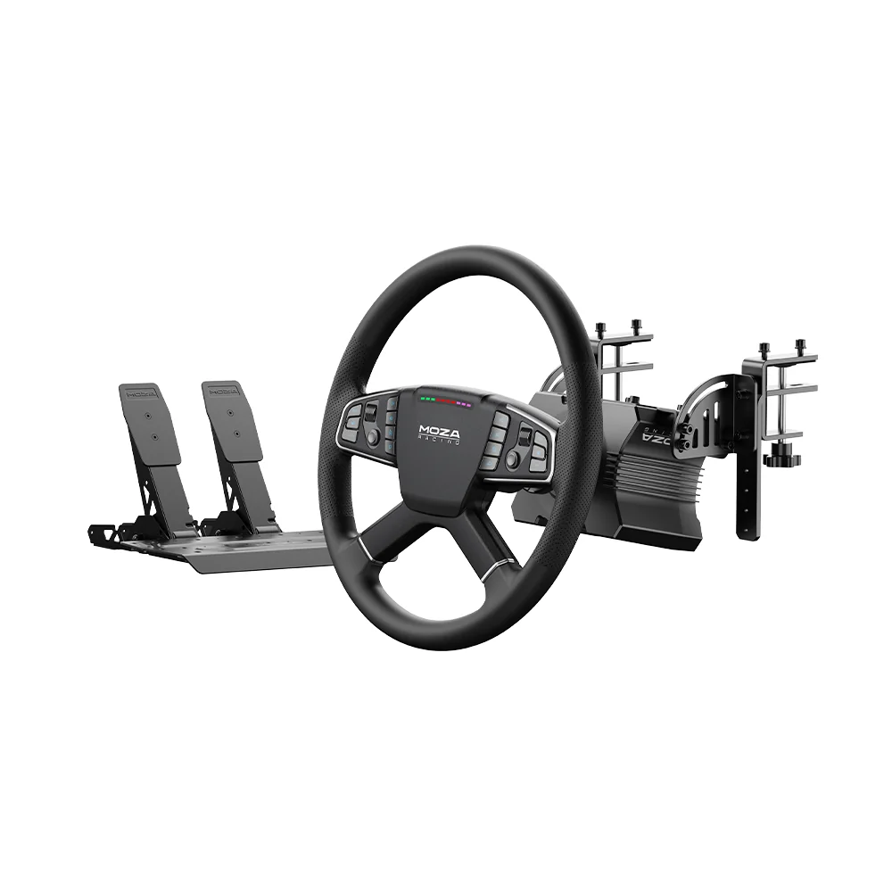 Комплект MOZA Trucking Bundle: база R5, руль TSW 400 мм, педали SR-P Lite и струбцина
