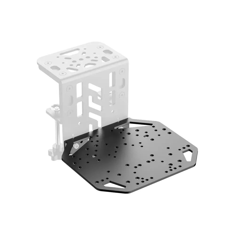 MOZA Universal Mounting Plate с условно показанным боковым кронштейном струбцины, вид три четверти