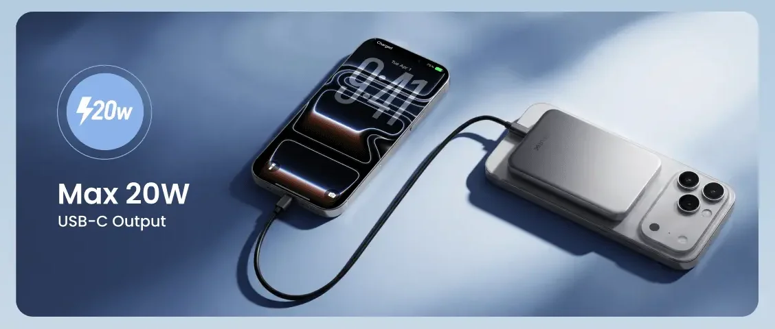 AeroMag Air: charging a phone over USB-C at up to 20 W