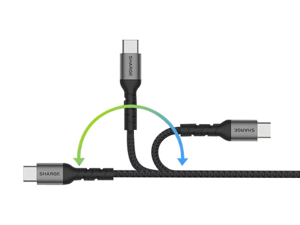 Иллюстрация SHARGE: на обоих концах кабеля одинаковые разъёмы USB-C