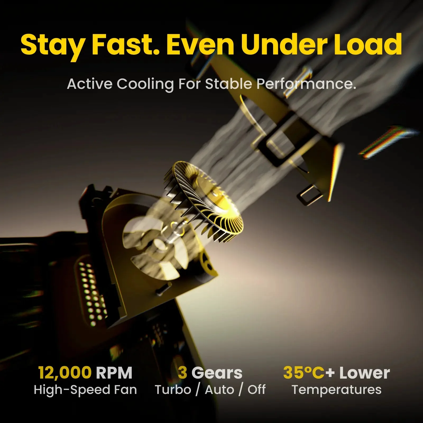 Система охлаждения SHARGE Disk Pro 2: вентилятор до 12 000 об/мин и режимы Turbo, Auto, Off