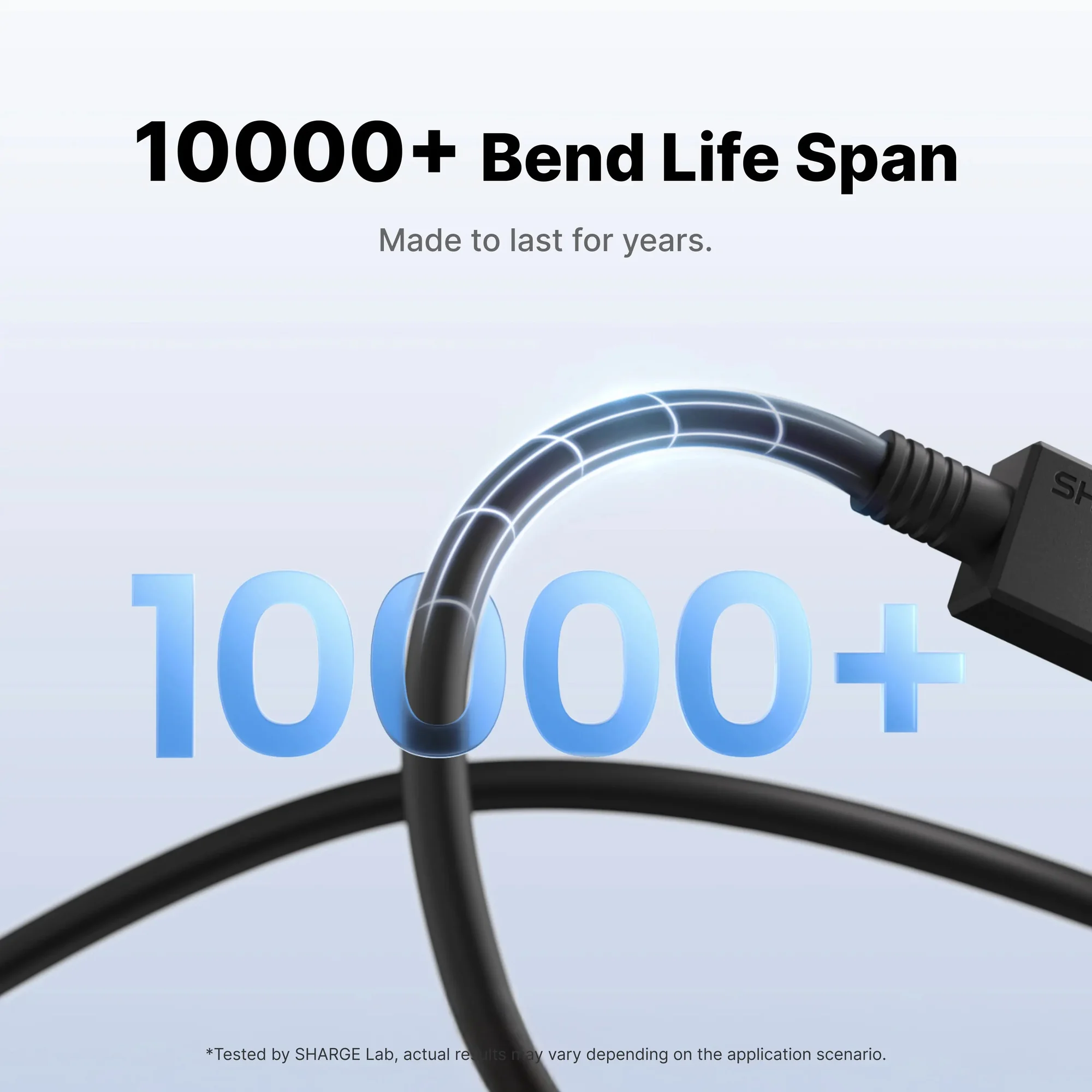 Ресурс кабеля SHARGE: более 10 000 сгибаний по испытаниям производителя