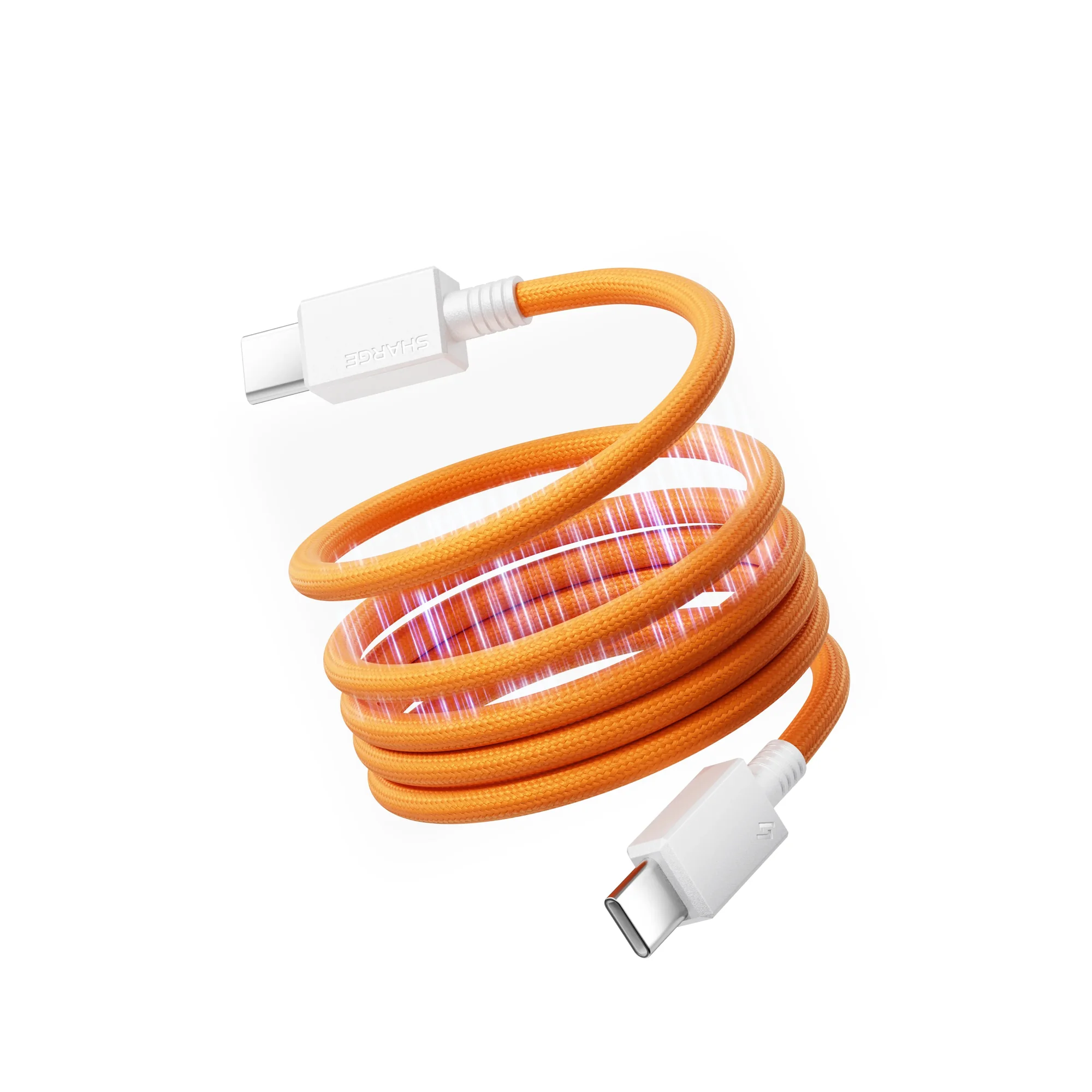 SHARGE MagLoop Cable 1 м, оранжевая оплётка, смотан магнитами в кольцо