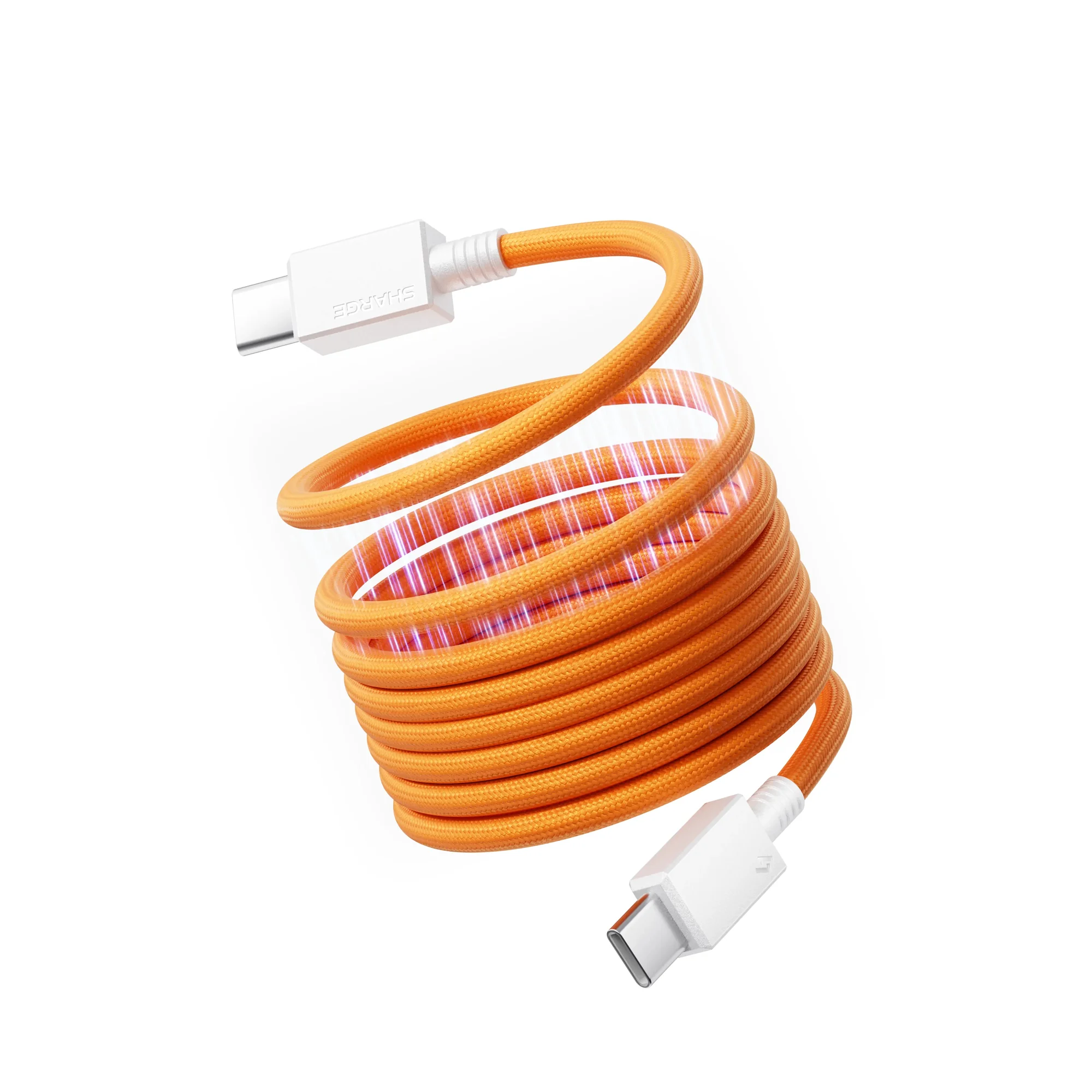 SHARGE MagLoop Cable 1,5 м, оранжевая оплётка, большее число витков