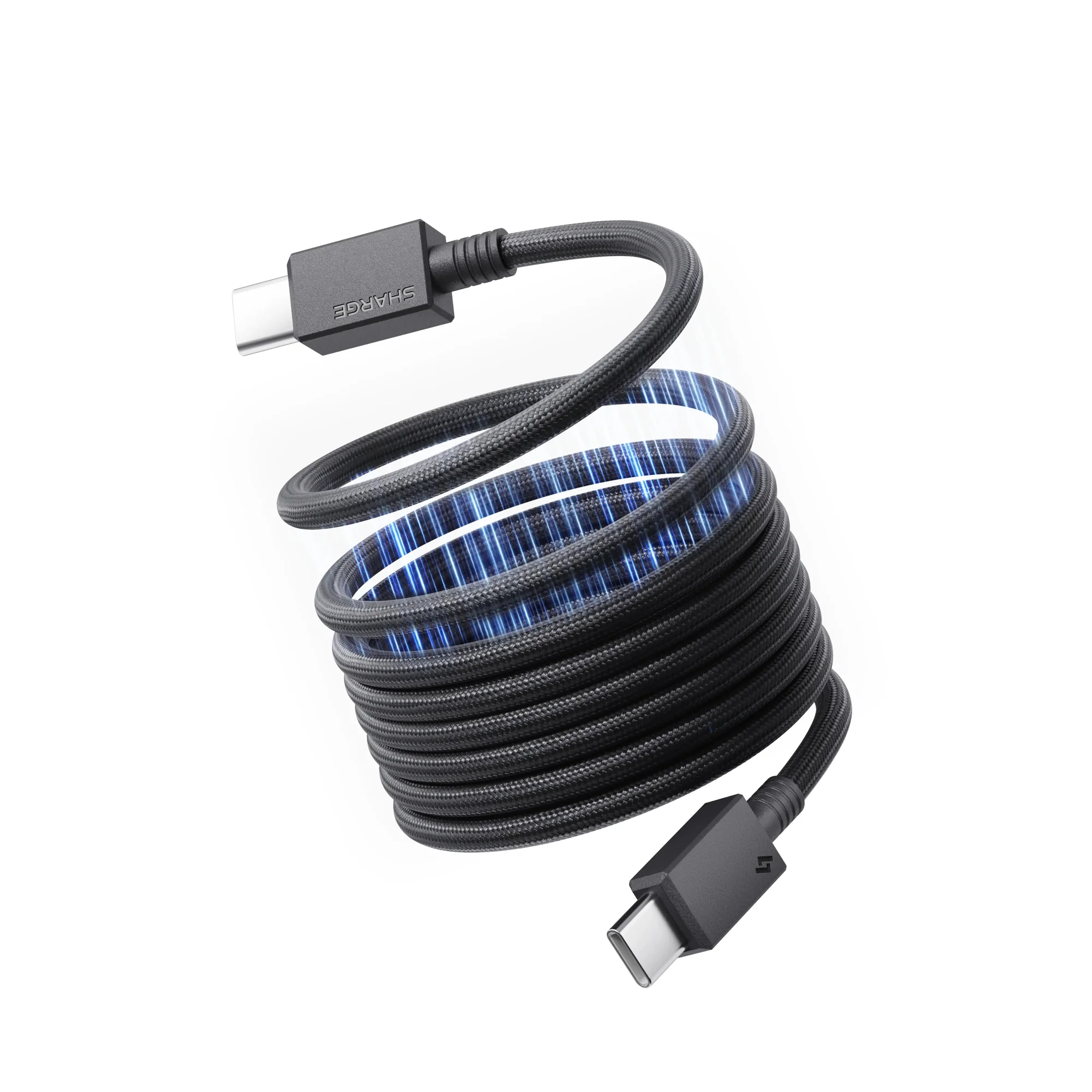 SHARGE MagLoop Cable 1,5 м в чёрном цвете, смотанный в кольцо