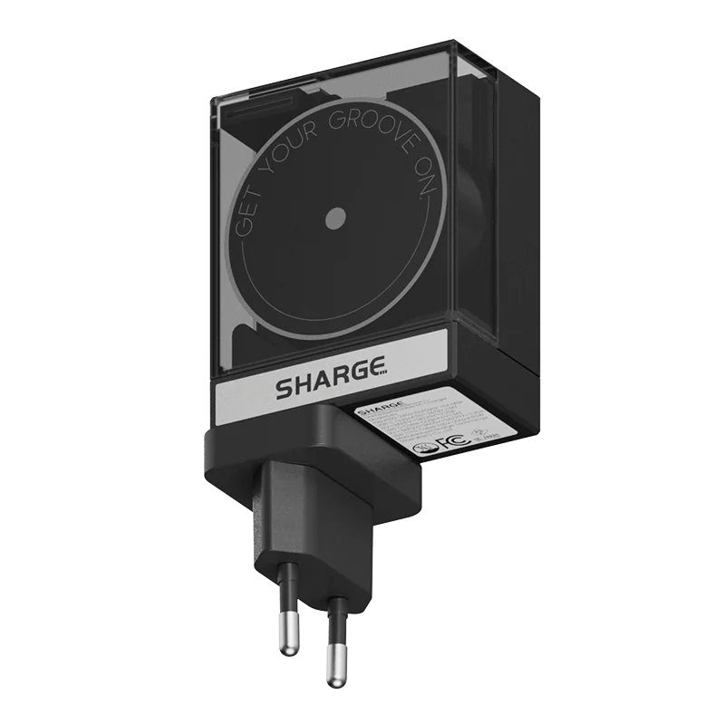 SHARGE Retractable 65 чёрного цвета: прозрачная крышка и логотип SHARGE