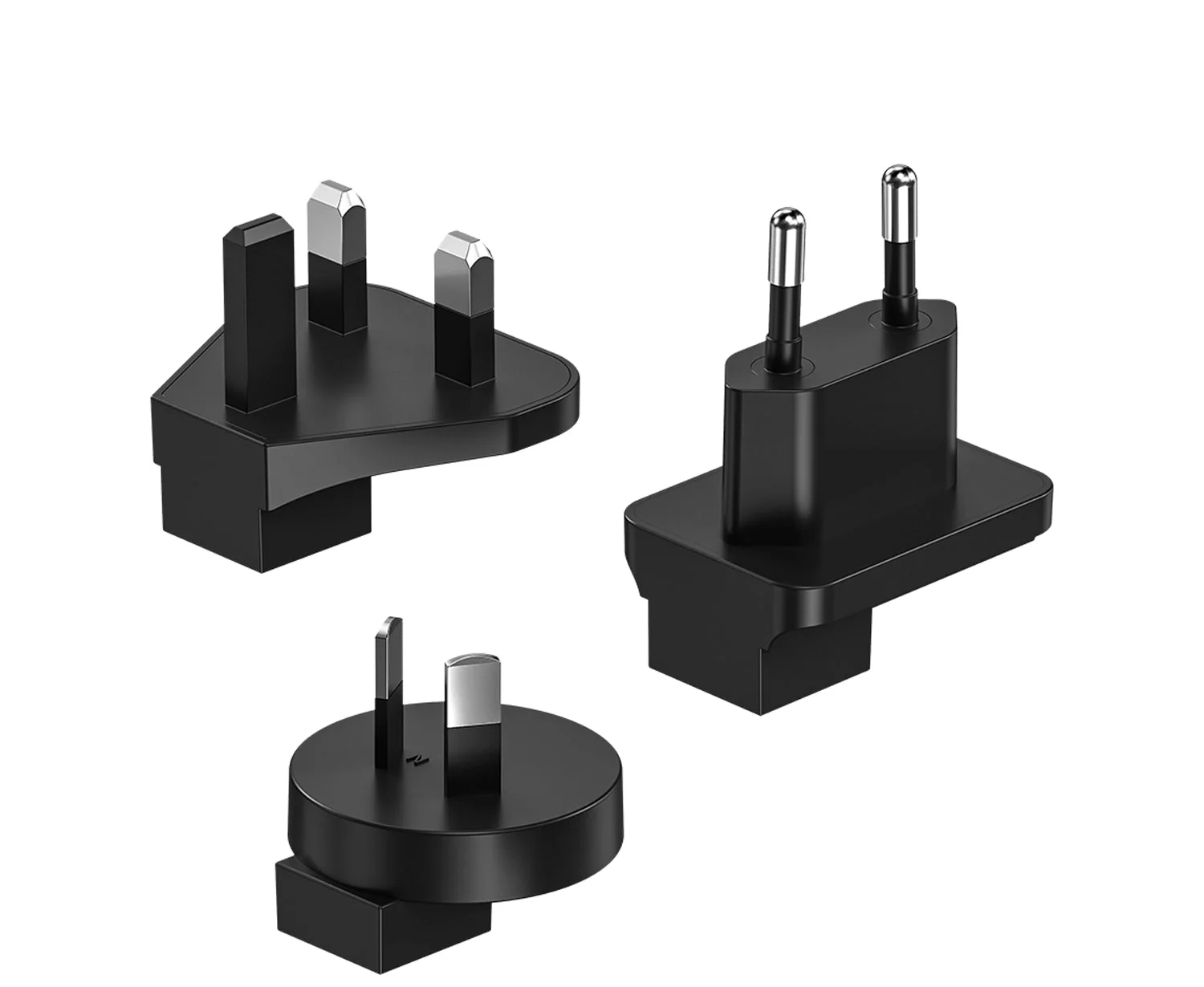 SHARGE Plugs Adapter в чёрном цвете: вилки UK Type G, EU Type C и AU Type I