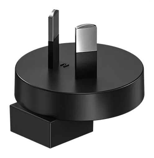 SHARGE Plugs Adapter: чёрная вилка AU Type I с двумя наклонными пластинами крупным планом
