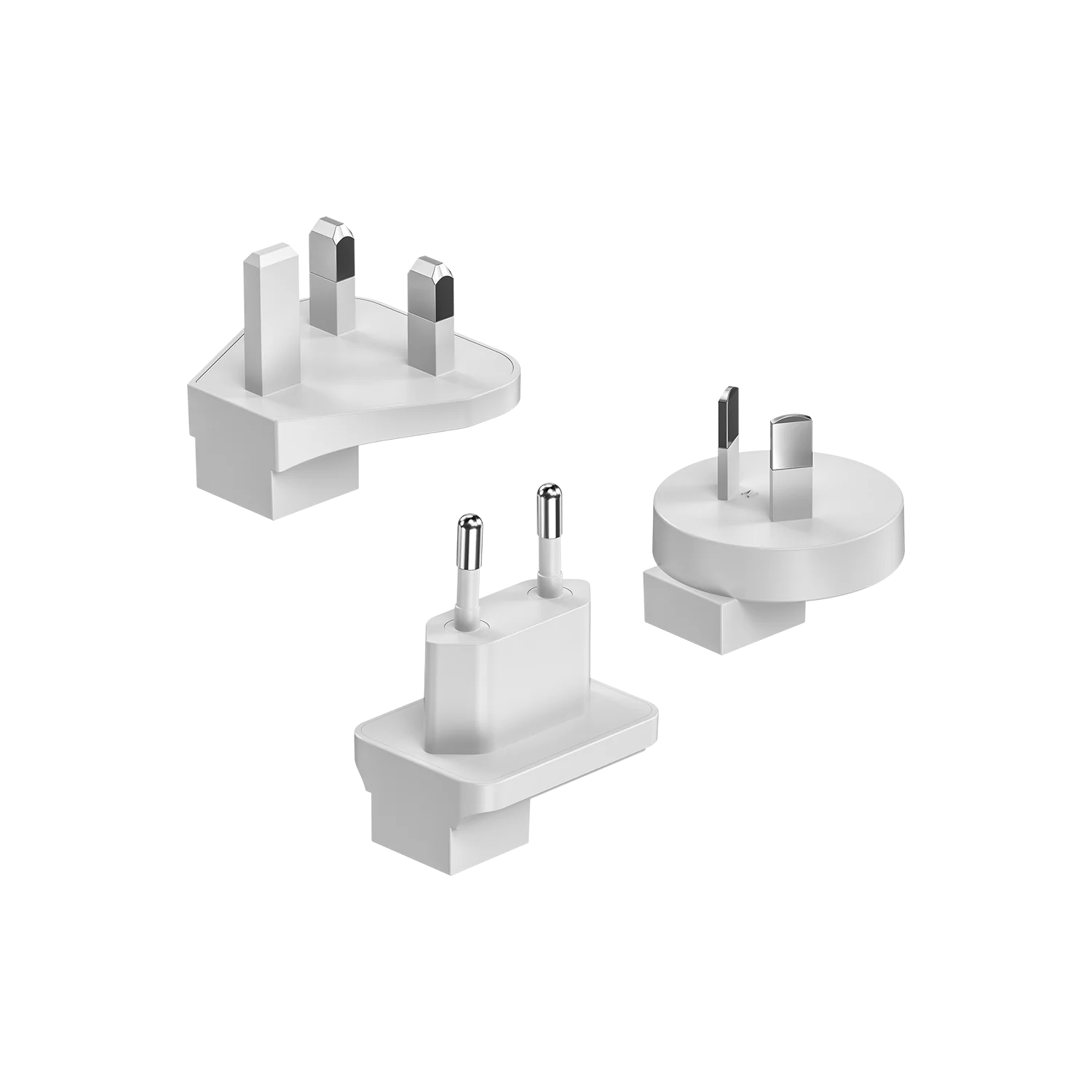 SHARGE Plugs Adapter в белом цвете: вилки UK Type G, EU Type C и AU Type I