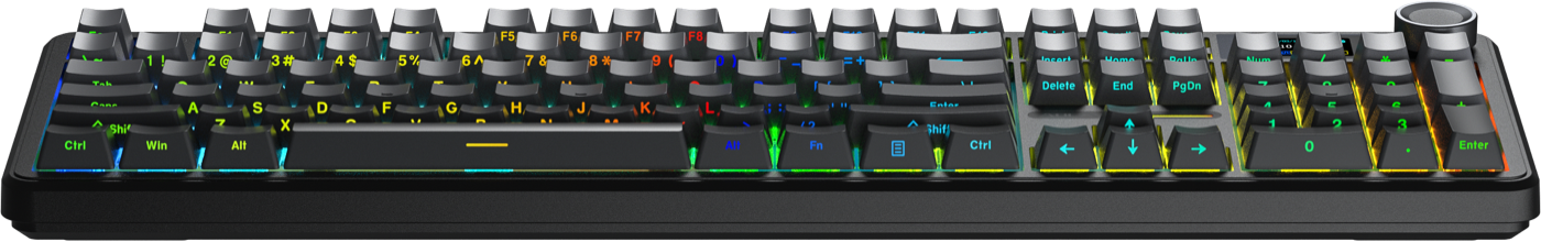 AULA F108 Pro — полноразмерная gasket-клавиатура с tft-экраном