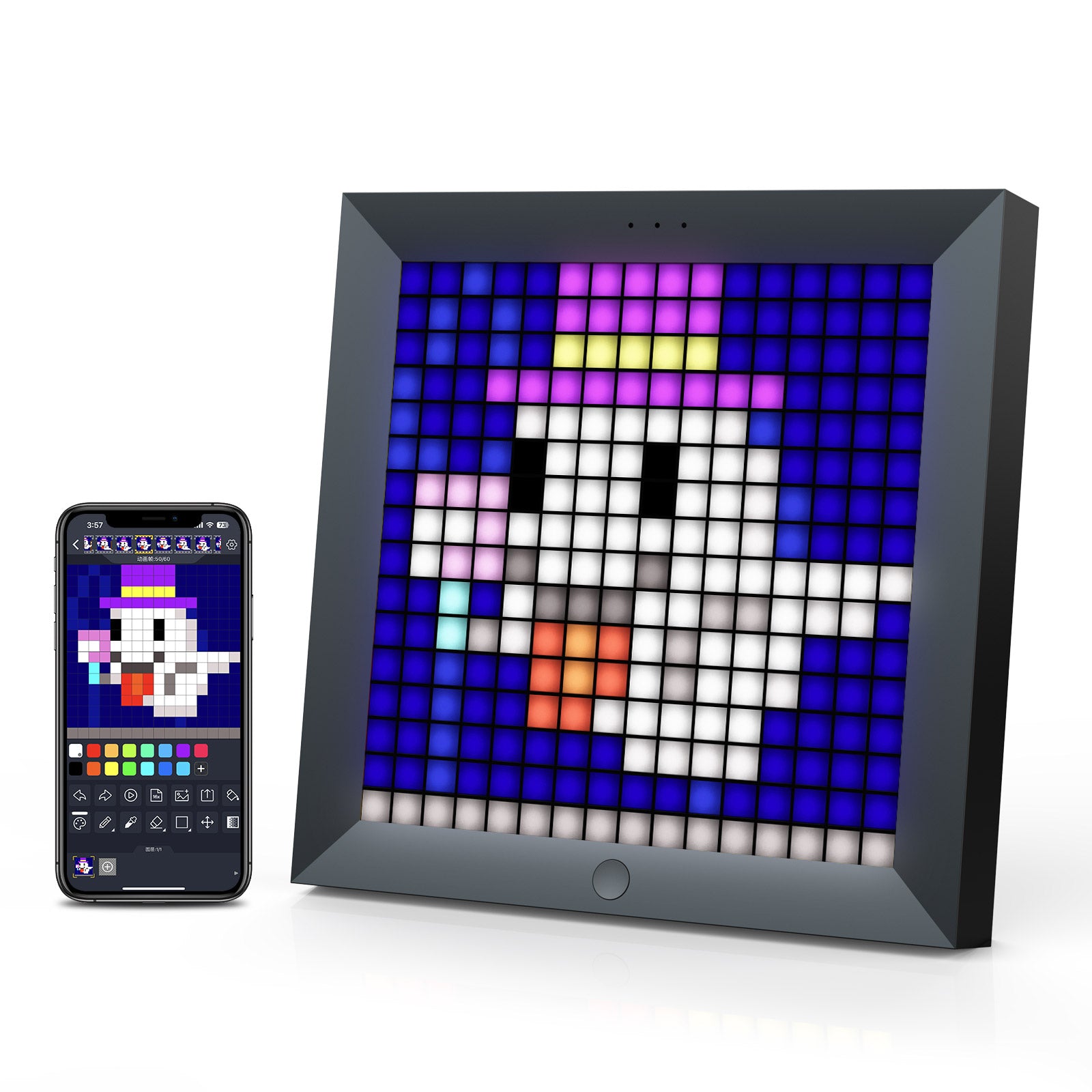 Divoom Pixoo — пиксель-дисплей 16×16 с часами и визуализатором