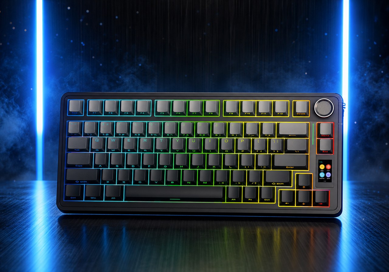 AULA S75 Pro — 75% беспроводная клавиатура с экраном и ручкой