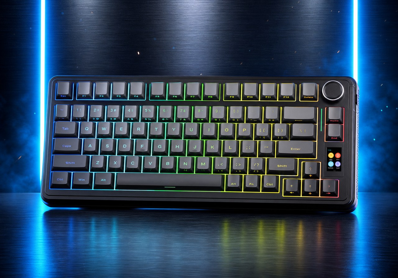 AULA S75 Pro — 75% беспроводная клавиатура с экраном и ручкой